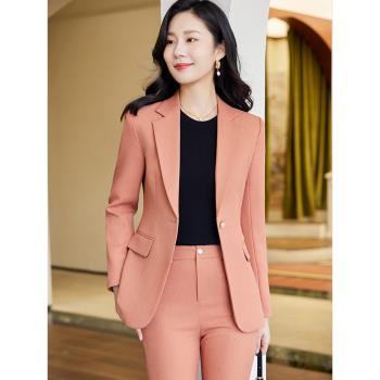 小西裝外套女長袖2023春秋新款通勤韓版休閑時尚職業正裝西服套裝
