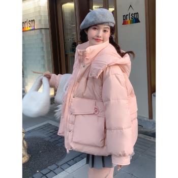 奶fufu粉色羽絨服女2024冬季新款甜美少女風小個子加厚白鴨絨外套