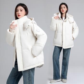 棉衣女短款2024年冬季新款羽絨棉服寬松加厚麵包服小個子棉襖外套