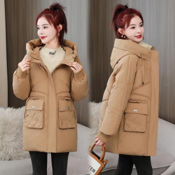 連帽女裝羽絨外套中長款麵包服