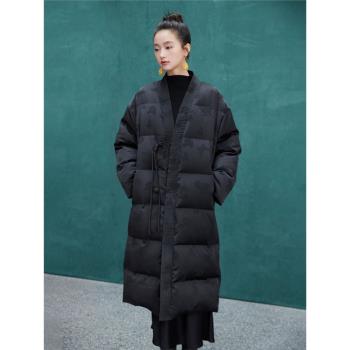 加倍保暖白鵝絨 | 加長款 新中式風格羽絨服