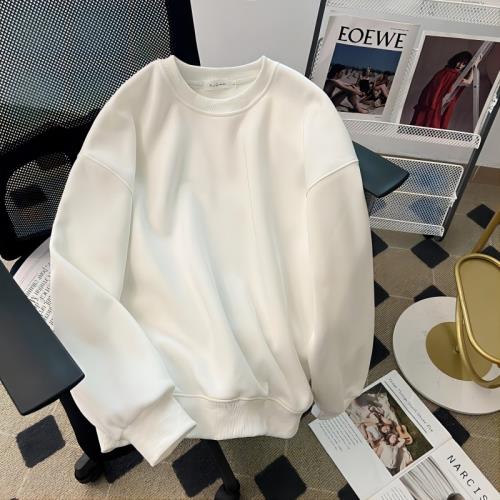 純色圓領無帽短款衛衣女2025春秋季新款爆款美式慵懶白色簡約上衣