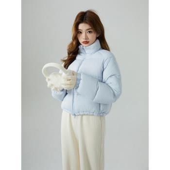 Chic ones 空氣雲朵系列 冬季新款90白鴨絨立領加厚短款羽絨服女