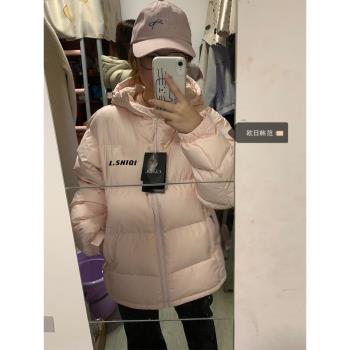 大碼韓系超好看小個子連帽羽絨棉服女秋冬加厚防寒保暖麵包服外套