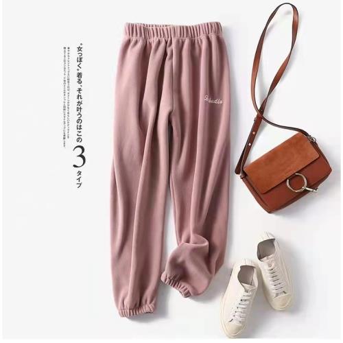 搶！加厚雙面絨只要59！保暖搖粒絨~高腰居家外穿休閑衛褲女秋冬