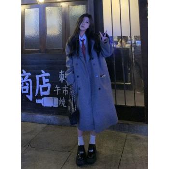 羽絨服內膽灰色毛呢大衣女冬季新款赫本風小個子加厚正肩呢子外套