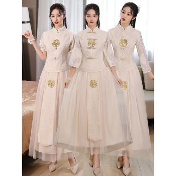 旗袍中國風結婚姐妹團高級伴娘服