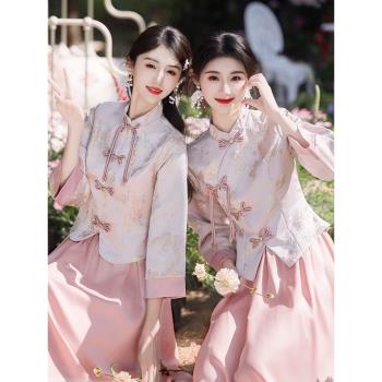 姐妹團中式顯瘦小個子旗袍伴娘服