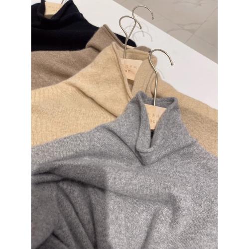 法式堆堆高領內搭卷邊羊毛針織衫女秋冬打底毛衣高級感可外穿上衣