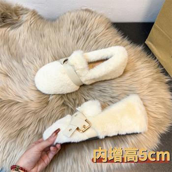 厚底內增高女冬保暖加絨毛毛鞋