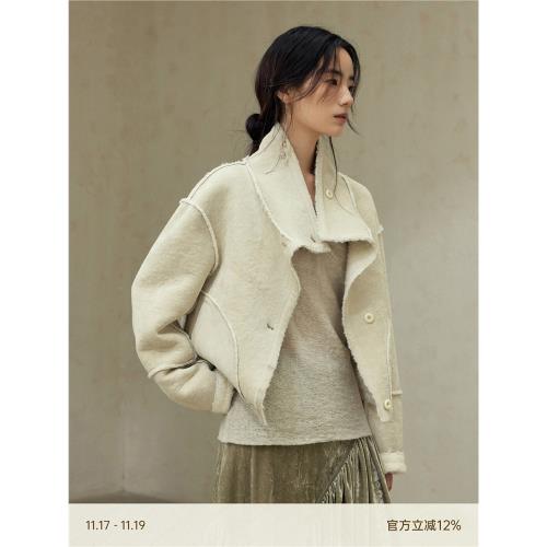 MURMURMI  設計師品牌 寬松短款正反兩穿短外套