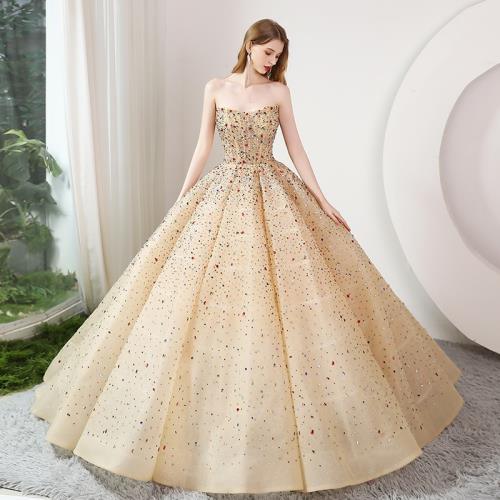 高端演出服2025美聲藝考獨唱走秀晚禮服蓬蓬裙新娘婚紗抹胸禮服女