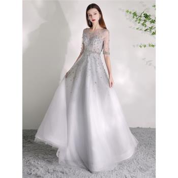 晚禮服女2025夏季新款高貴氣質輕奢小眾宴會高階感小個子連衣裙