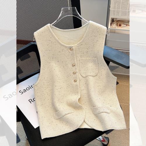 小香風針織馬甲女款2025新款春秋款外穿背心坎肩洋氣高端秋冬馬夾