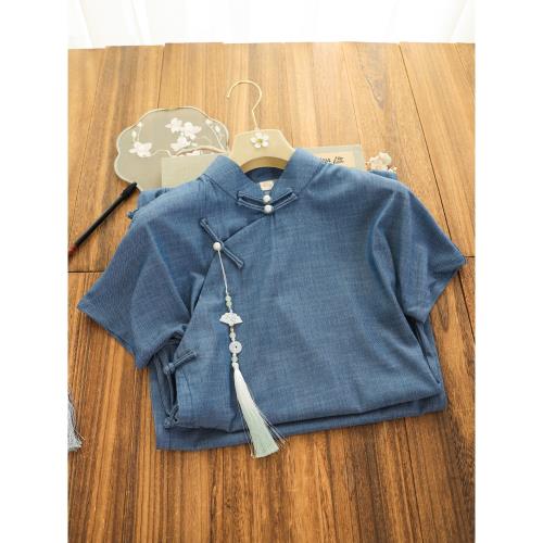 俏娘魚復古優雅民國風真開襟旗袍2024年春新款日常可穿名媛老上海