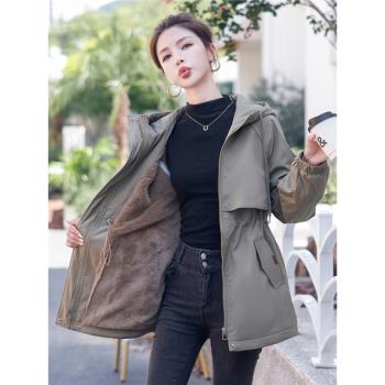 棉衣女2024年冬季新款加絨加厚中長爆款今年流行派克棉服棉襖外套