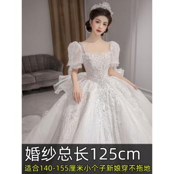 小個子齊地新娘奢華重工禮服婚紗