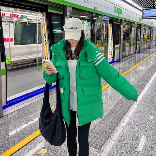 2024冬季羽絨棉服女中長款時尚百搭棉衣oversize學生大碼加厚棉襖