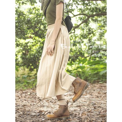 固特異八孔dr1460棕色復古瘋馬油蠟真皮低幫短筒機車馬丁工裝靴男