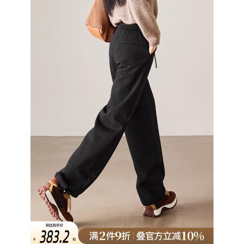 索菲絲爾2025冬季新款時尚寬松防寒保暖休閑抽繩羽絨褲外穿女士