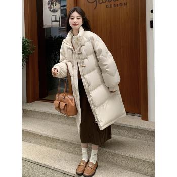 韓版中長款時尚立領羽絨棉服女2025冬季新款加厚顯瘦保暖棉衣棉襖