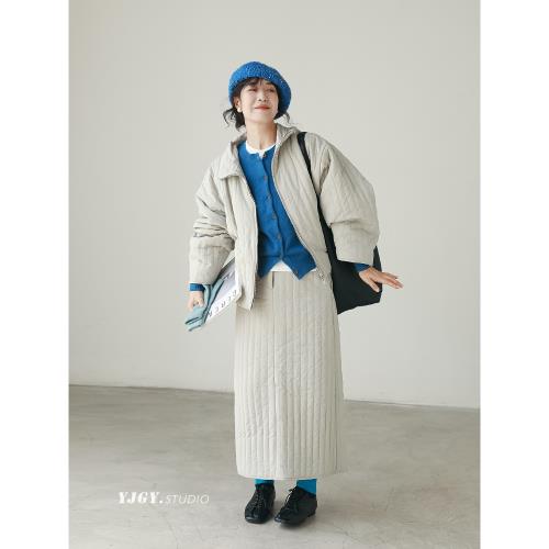 印計谷羽 2024新款冬季高級感保暖棉衣時尚百搭加厚棉服外套F1044