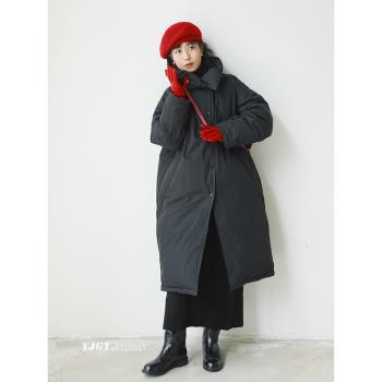 印計谷羽 羽絨服女2024冬季新款加厚保暖韓版翻領中長款外套F787