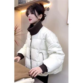 高階感超好看白色棉服小個子短款夾棉外套女秋冬季2025年新款棉衣