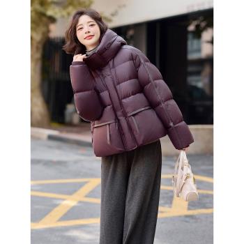 九江羽絨服女款2024冬季新款氣質高階感超好看的加厚泡芙短款外套