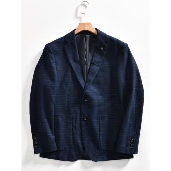 奢級撿漏/厚實呢料！外貿男士春季商務休閑時尚格子百搭西服外套