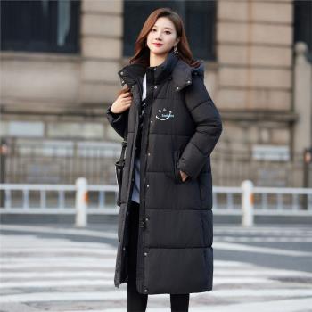 真維斯新款冬季簡約女長款棉衣保暖舒適連帽外套女韓版時尚麵包服