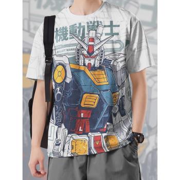 設無界 機動戰士元祖高達RX-78-2白色惡魔大碼速幹T恤男女裝0018