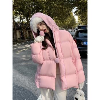 設計感針織小眾泡芙加厚羽絨服