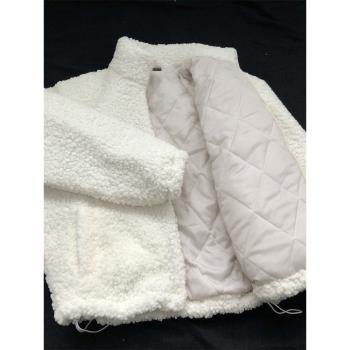 冬季白色棉襖羊羔絨外套男春季情侶顆粒絨棉服男款高階棉衣男生