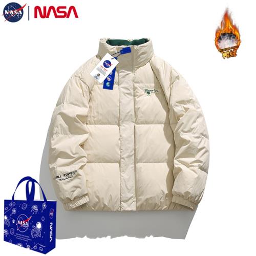NASA聯名90白鴨絨三防冬季短款撞色羽絨服男女士情侶同款防寒外套
