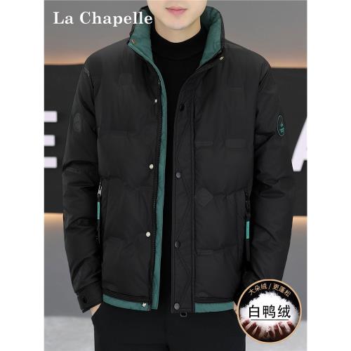 啄木鳥男士立領羽絨服2024秋冬季新款高端品牌冬裝保暖棉服外套