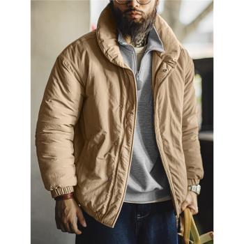 馬登工裝美式復古青果領加厚棉服立領保暖防寒麵包服外套男秋冬季