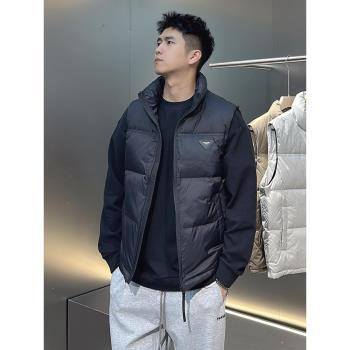 實體店同步上新~2024秋冬新款90白鴨絨立領羽絨馬甲男款冬季外套