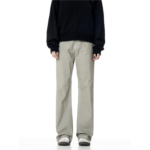 Mr Bense美式休閑褲男女秋冬復古寬松直筒褲百搭純色微喇褲子潮流