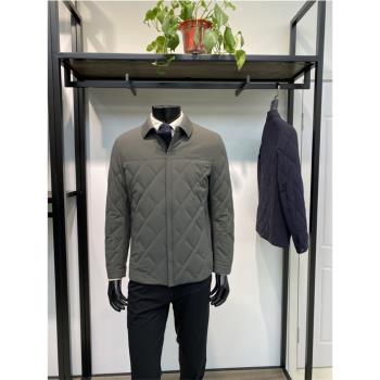 牛奶絲面料男士翻領白鴨絨羽絨服商務休閑防風保暖外套LENZON領佐