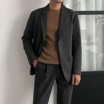 加厚秋冬季休閑百搭呢子小西服