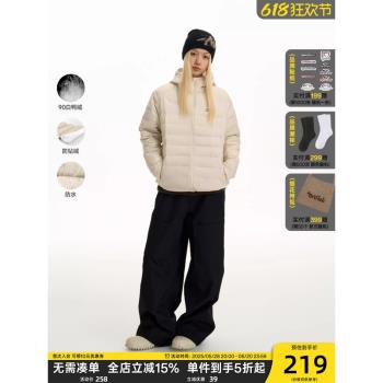 TGNS潮牌防水連帽輕薄羽絨服內膽男冬季基礎休閑運動短款保暖外套