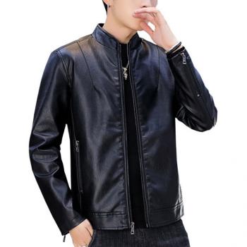 海寧品牌男裝真皮皮衣男帥氣薄款秋冬夾克軟皮機車服加絨厚外套潮