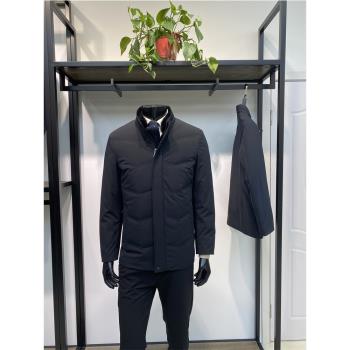 鵝絨內膽可脫卸男士商務款羽絨服外套水貂毛領牛奶絲保暖上衣領佐