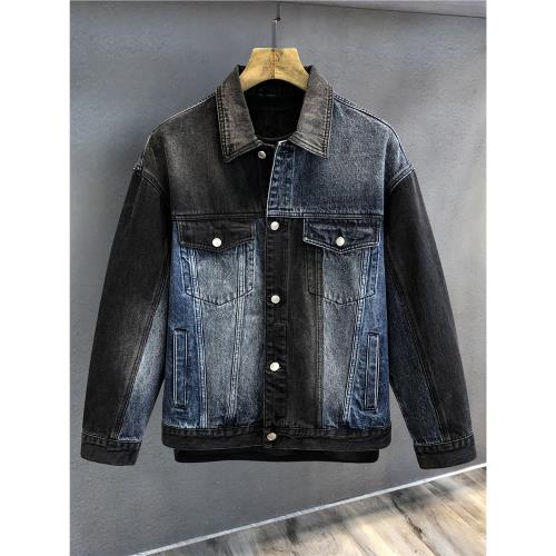 美式街頭復古漸變水洗潮牌牛仔外套男士2025新款寬松工裝夾克男裝