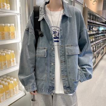 潮早秋季男生ins運動牛仔外套