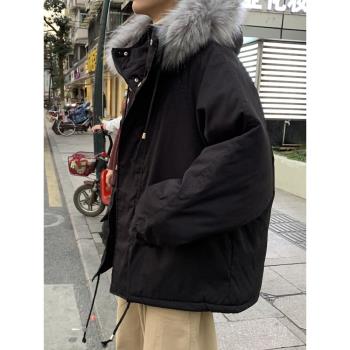 棉衣男冬季2021款棉襖韓版潮流ins男生秋冬加厚外套潮牌毛領棉服
