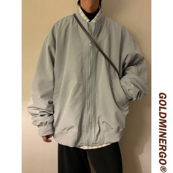 春秋季薄款立領外套男韓版寬松棒球服沖鋒衣ins潮飛行員工裝夾克