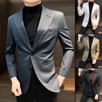 西裝外套男秋冬新款時尚潮牌高階商務禮服加厚高階感休閑單西西服