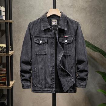 秋冬季牛仔外套男韓版潮流寬松褂子棉服青年上衣百搭翻領休閑夾克